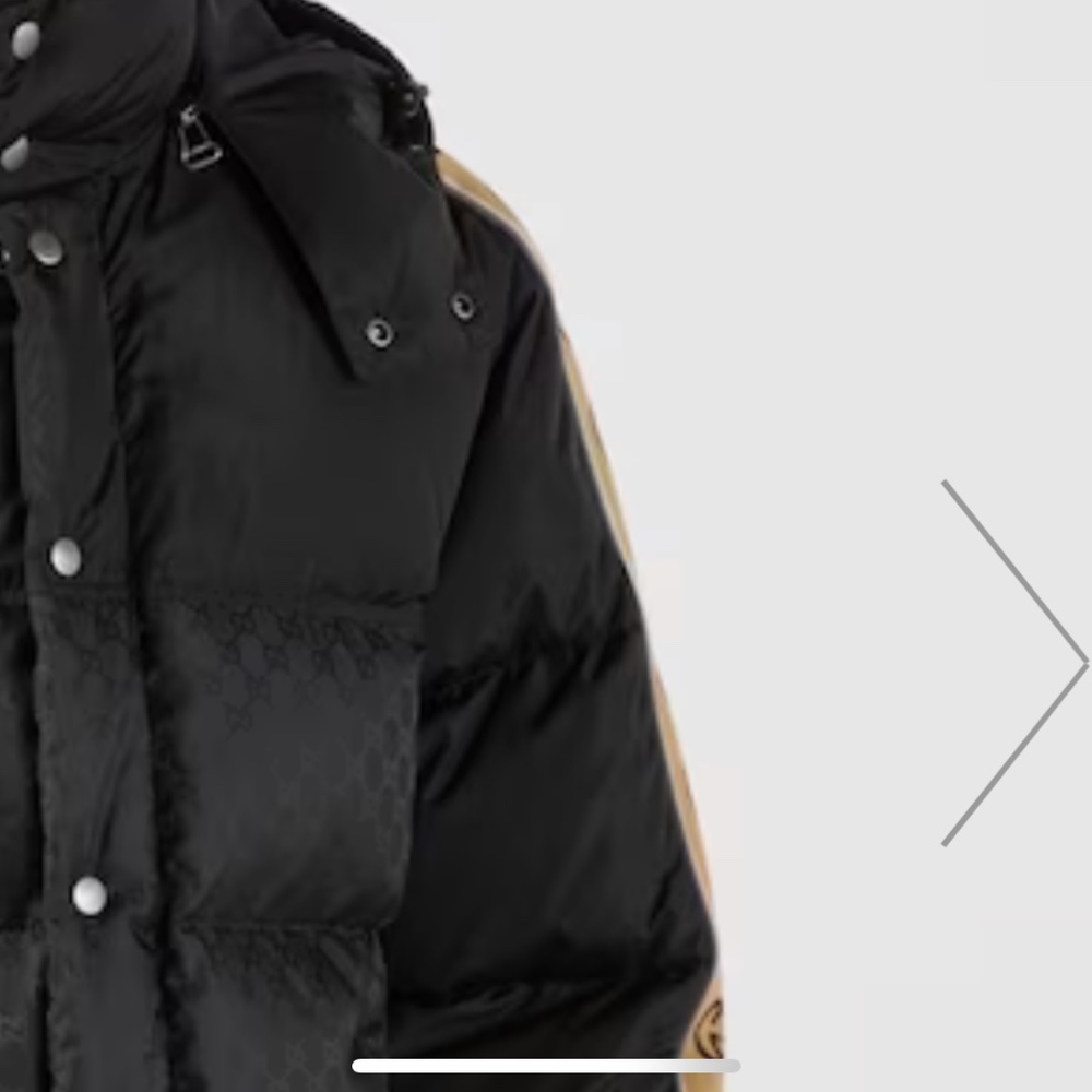 Gucci jacquard nylon puffer jacket/never worn